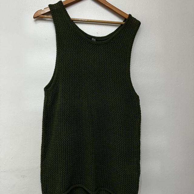 Urban Outfitters Men's Vest - Green/Khaki - M on Productcaster.