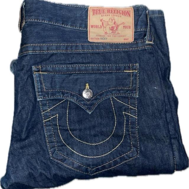 True Religion Men's Flare Jeans - Navy/Blue - 38" on Productcaster.