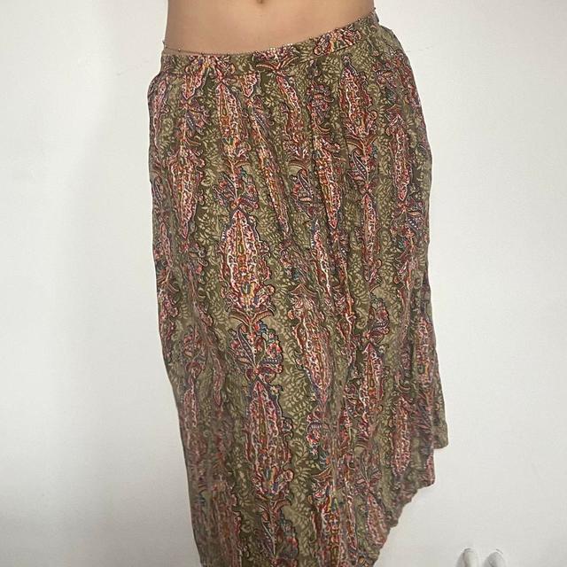 Vintage Women's Cotton Skirt - Multi/Green - S on Productcaster.