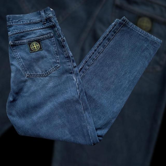 Stone Island Men's Stone-washed Jeans - Blue/Navy - 28" on Productcaster.