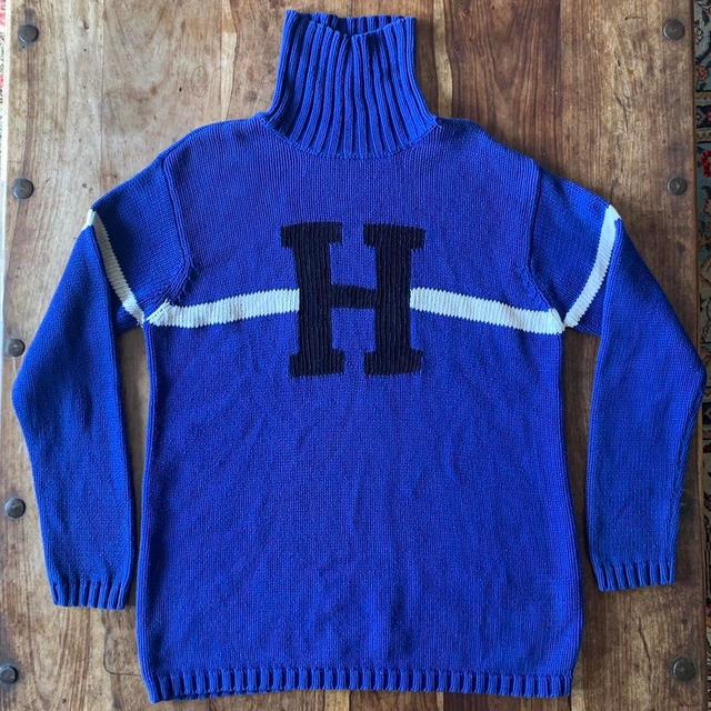 Tommy Hilfiger Men's Jumper - Blue/Black - L on Productcaster.