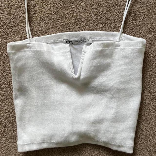 Zara Women's Crop top - White - S on Productcaster.