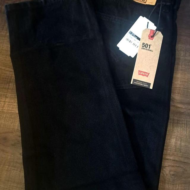 Levi's Men's Straight leg Bleached Jeans - Black - 34" on Productcaster.