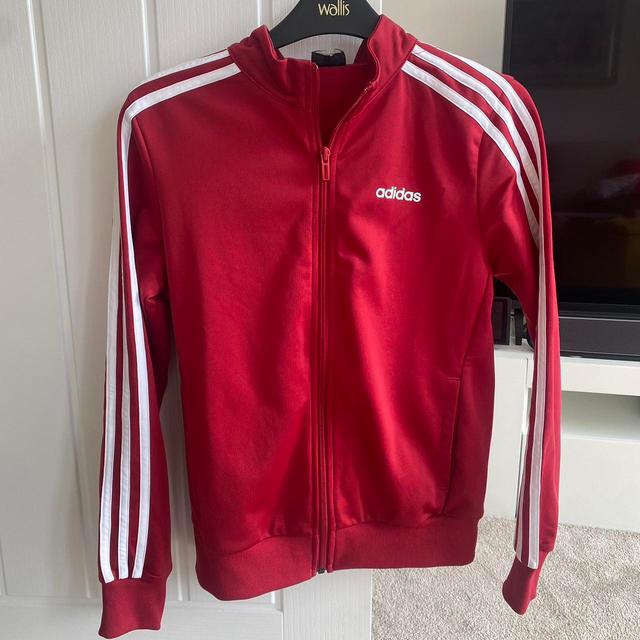 Adidas Women's Bomber Jacket - Red/White - UK 6 on Productcaster.