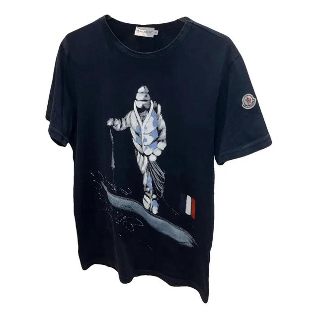 Moncler Men's T-shirt - Black/Navy - S on Productcaster.