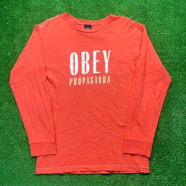 Obey Men's T-shirt - Red/White - S on Productcaster.