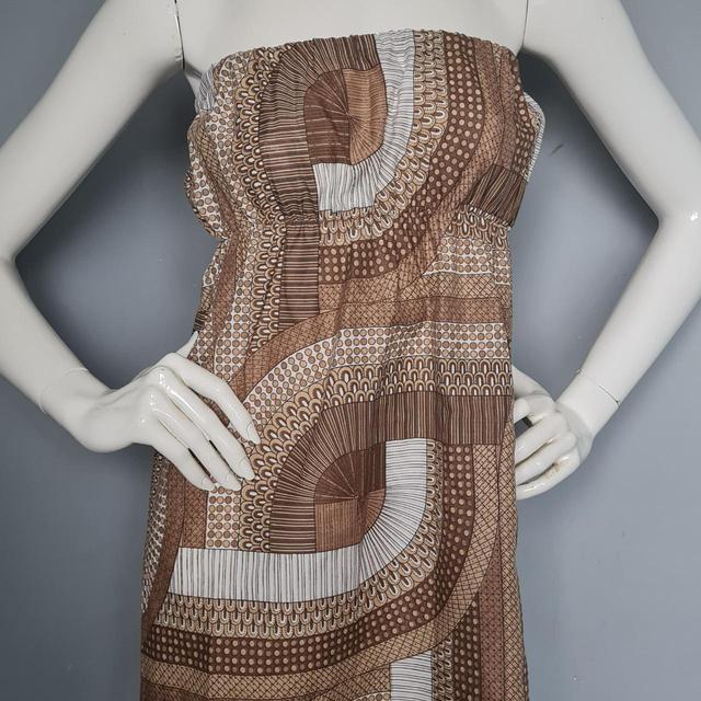 Vintage Women's Slip Dress - Brown/Multi - One size on Productcaster.