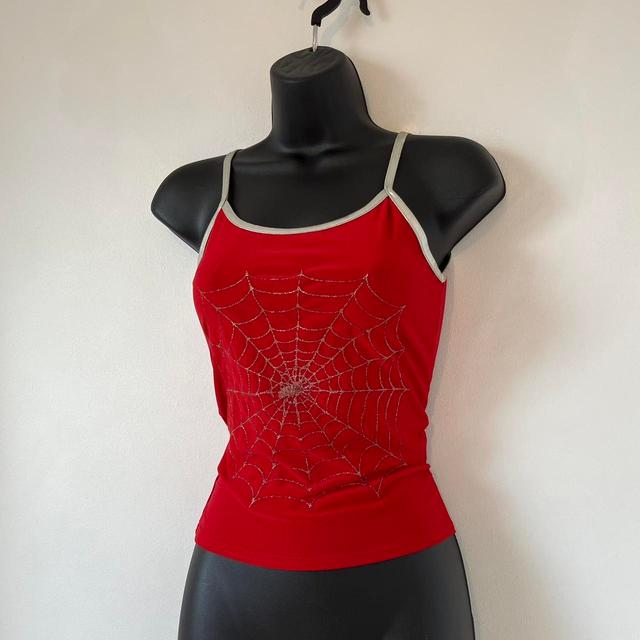 Vintage Women's Vest - Red/Silver - S on Productcaster.