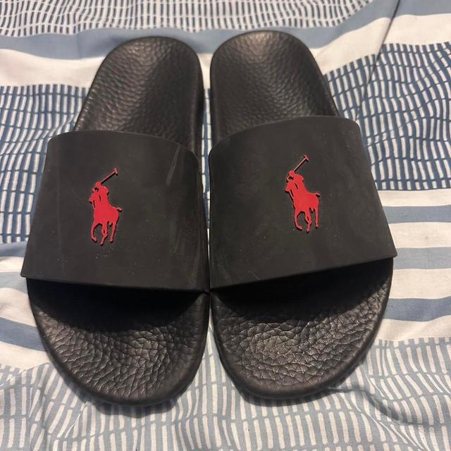 Polo Ralph Lauren Women's Slides - Black/Red - UK 7 on Productcaster.