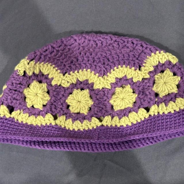 Women's Hat - Purple/Yellow on Productcaster.