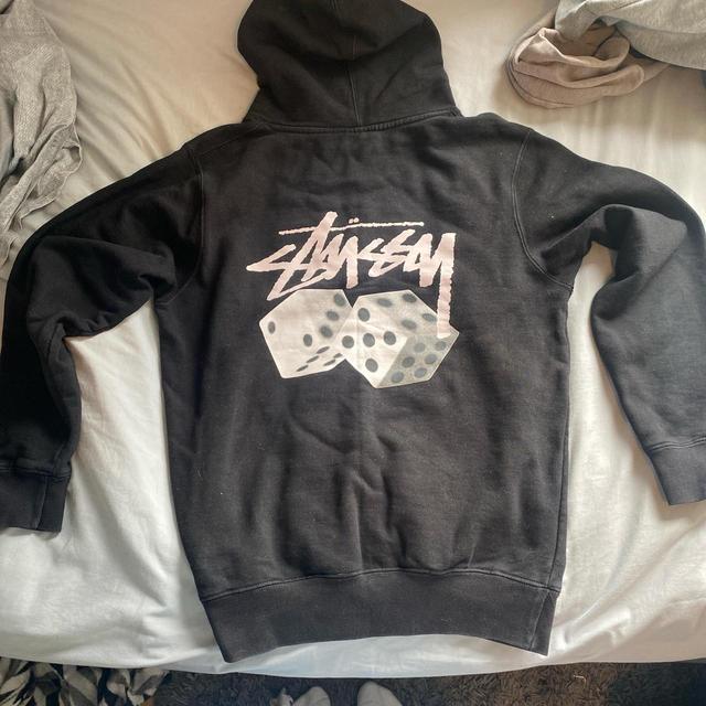 Stüssy Men's Hoodie - Black/White - S on Productcaster.