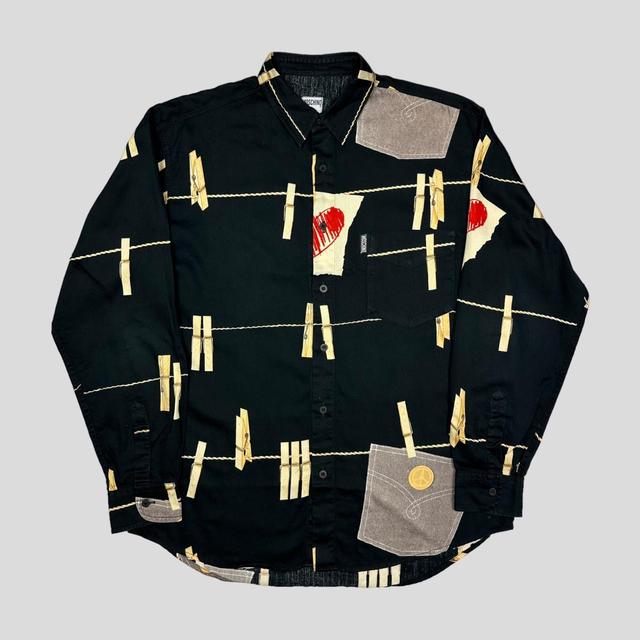 Moschino Men's Shirt - Black/Multi - L on Productcaster.