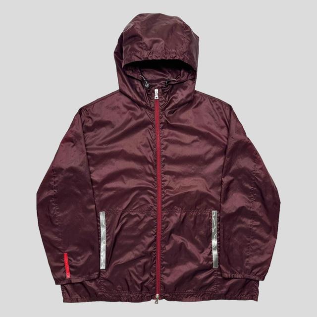 Prada Men's Windbreaker Jacket - Burgundy - L on Productcaster.