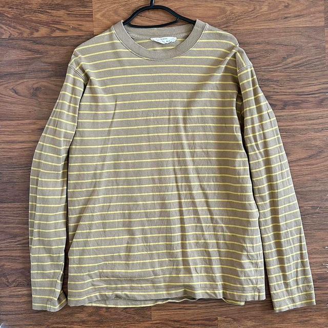 Zara Men's T-shirt - Cream/Yellow - S on Productcaster.