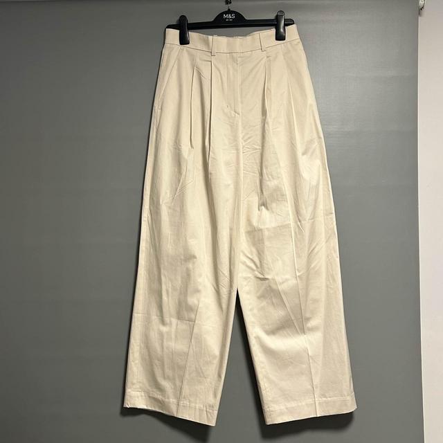 COS Men's Wide leg Trousers - Cream/Tan - 28" on Productcaster.