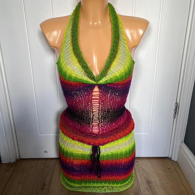 Hands On Design Women's Bodycon Dress - Green/Multi - 8 on Productcaster.