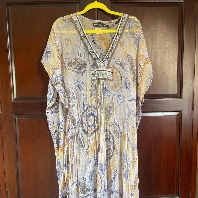 Antik Batik Women's Dress - White/Yellow - 38 on Productcaster.