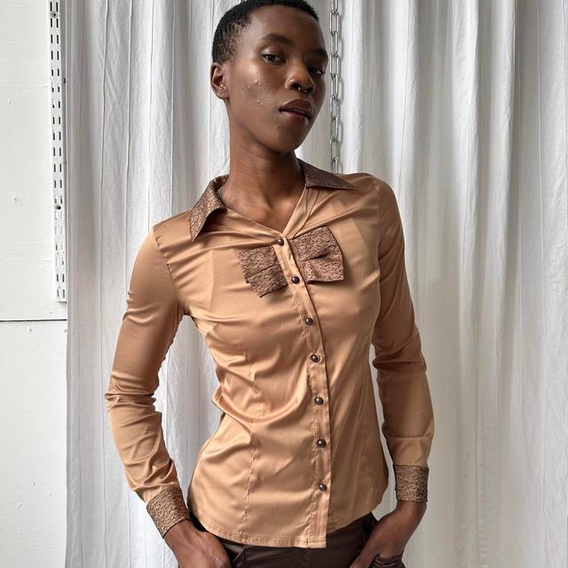 Vintage Women's Shirt - Brown/Gold - 8 on Productcaster.