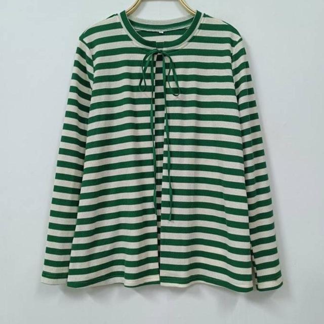 Handmade Women's Cardigan - Green/White - 12 on Productcaster.