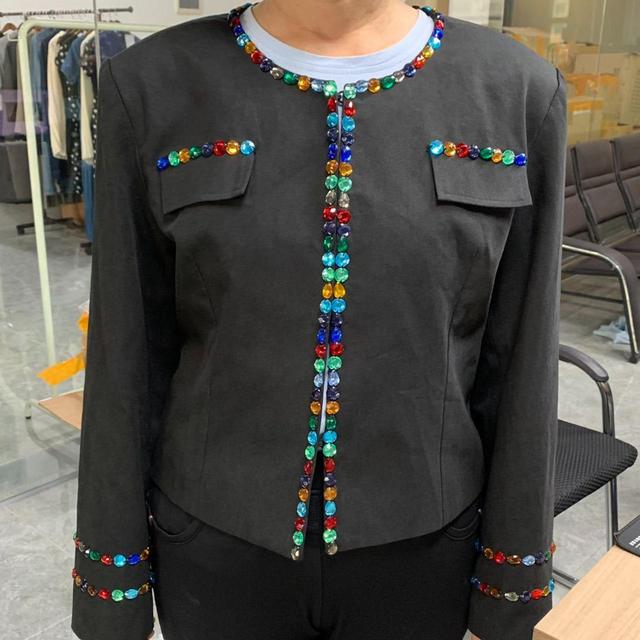 Custom Women's Blazer Jacket - Black/Multi - UK 22 on Productcaster.