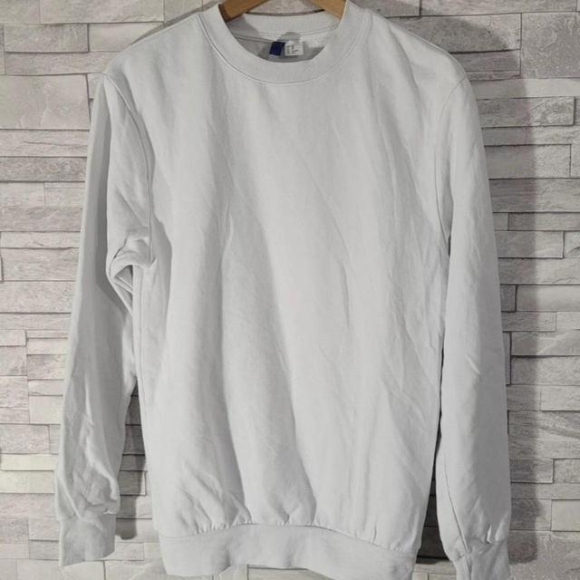 H&M Men's Sweatshirt - White - XS on Productcaster.