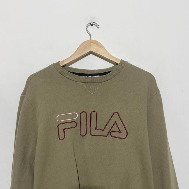 Fila Men's Sweatshirt - Khaki - M on Productcaster.