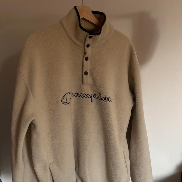 Champion Men's Jumper - Cream/Tan - M on Productcaster.