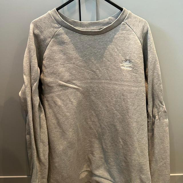 Adidas Men's Sweatshirt - Grey/White - M on Productcaster.