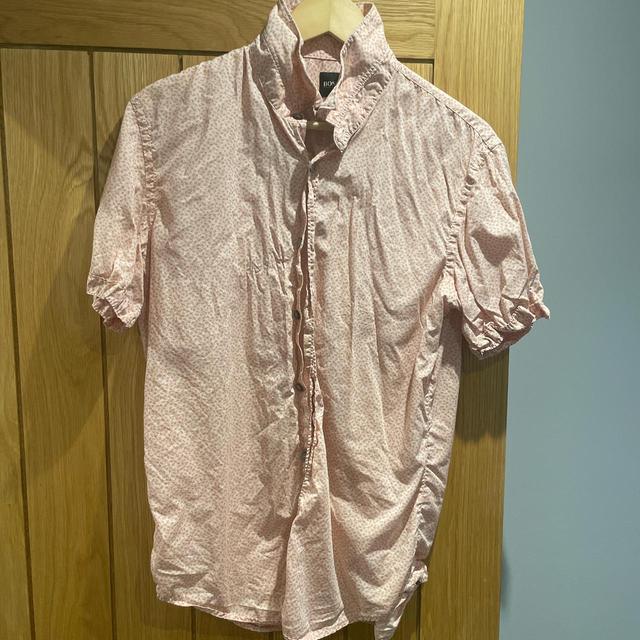 Hugo Boss Men's Shirt - Pink/White - L on Productcaster.