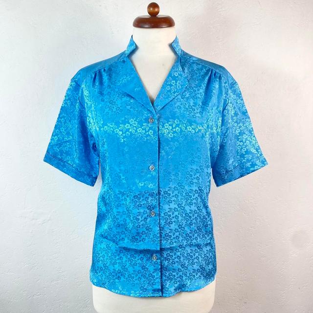 Vintage Women's Blouse - Blue - 14 on Productcaster.