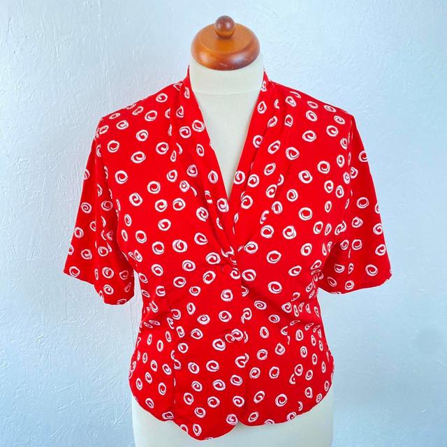 Vintage Women's Blouse - Red - 16 on Productcaster.