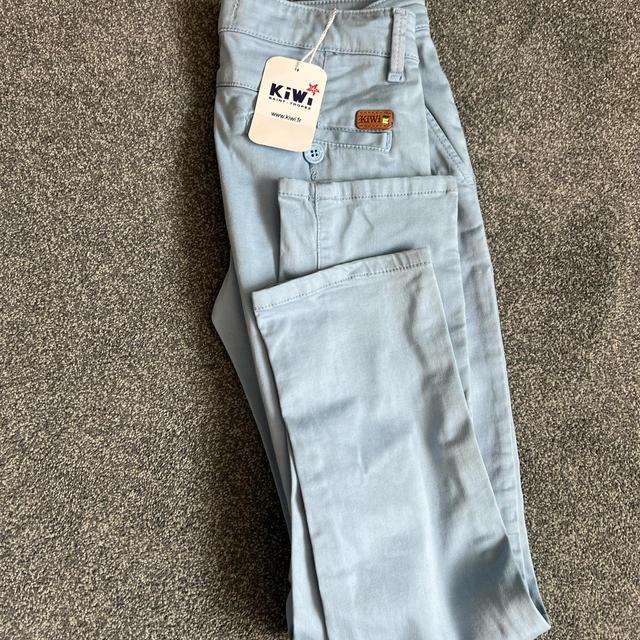 Vintage Kids' Slim Capri Trousers - Blue/White on Productcaster.