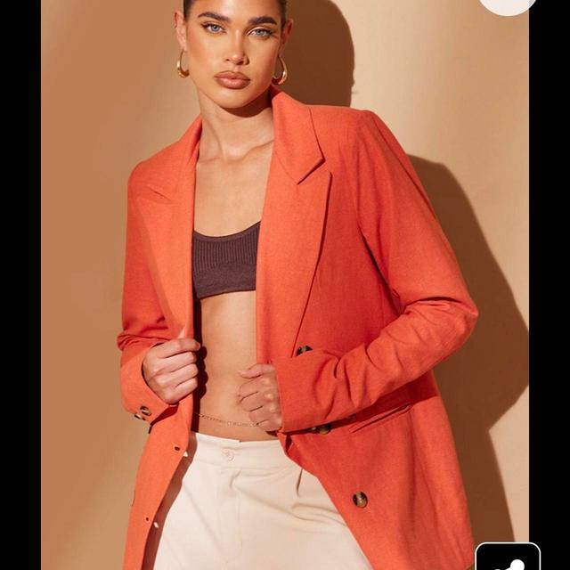 PrettyLittleThing Women's Tailored jacket - Orange - UK 6 on Productcaster.