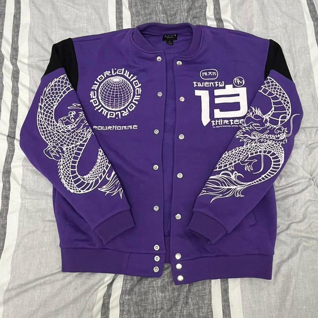 BoohooMAN Men's Varsity Jacket - Purple - M on Productcaster.