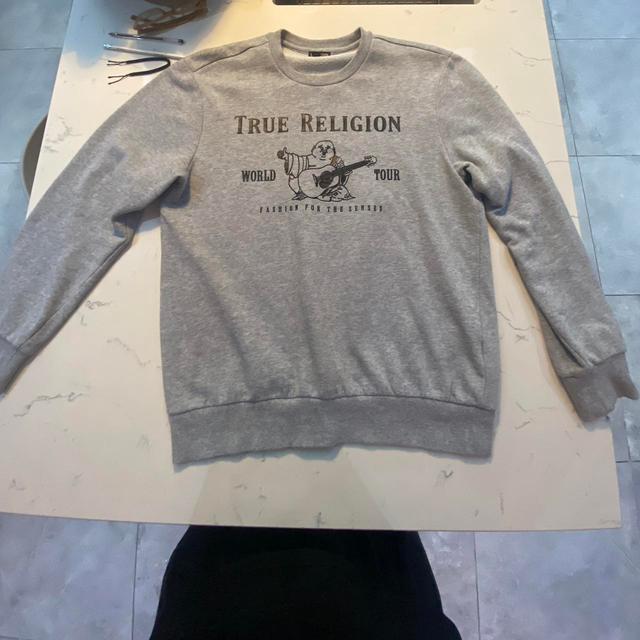 True Religion Men's Jumper - Grey/Black - M on Productcaster.