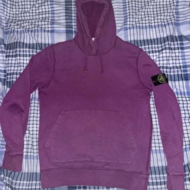 Stone Island Men's Hoodie - Purple/Pink - M on Productcaster.