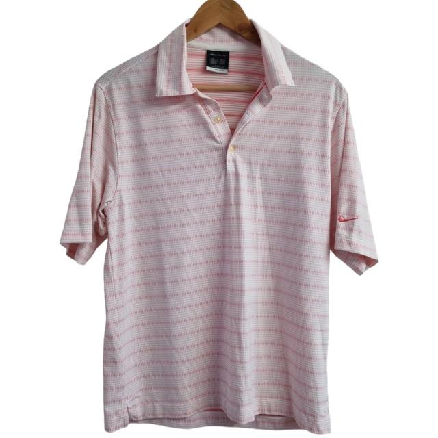 Nike Men's Polo shirt - White/Pink - S on Productcaster.