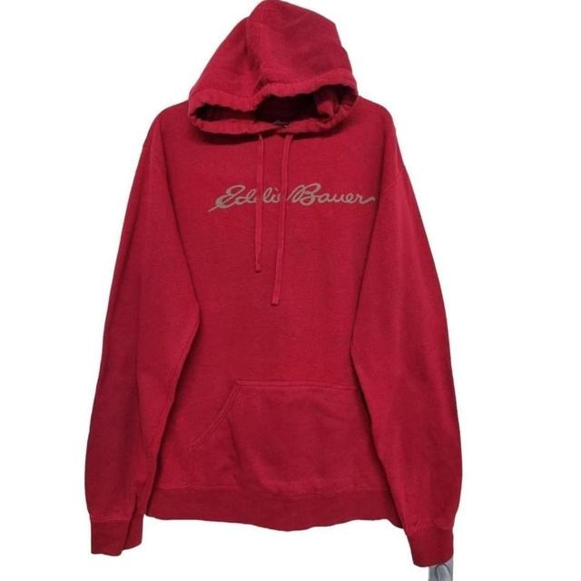 Eddie Bauer Men's Hoodie - Red/Gold - L on Productcaster.