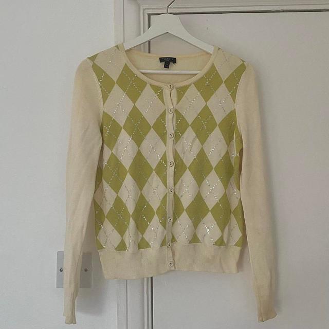 Talbots Women's Cardigan - Green/Cream - 6 on Productcaster.