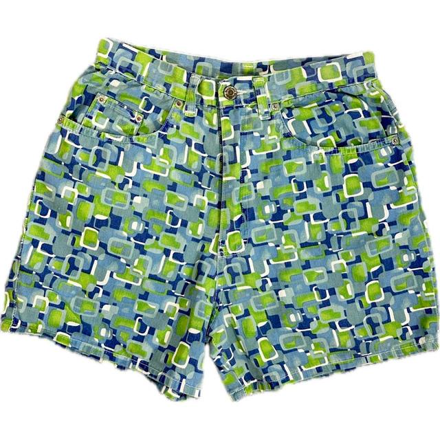 Vintage Women's Shorts - Blue/Multi - UK 12 on Productcaster.