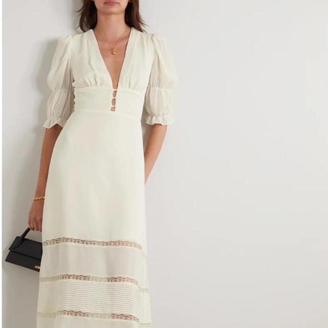 Reformation Women's Maxi Dress - Cream/White - 8 on Productcaster.