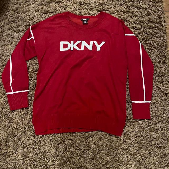 DKNY Men's Jumper - Red - M on Productcaster.