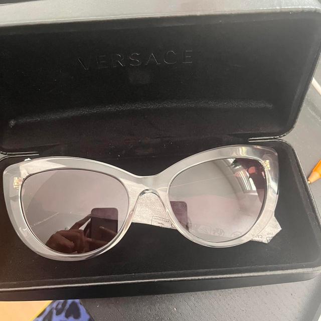 Versace Women's Cat eye Sunglasses - Silver on Productcaster.