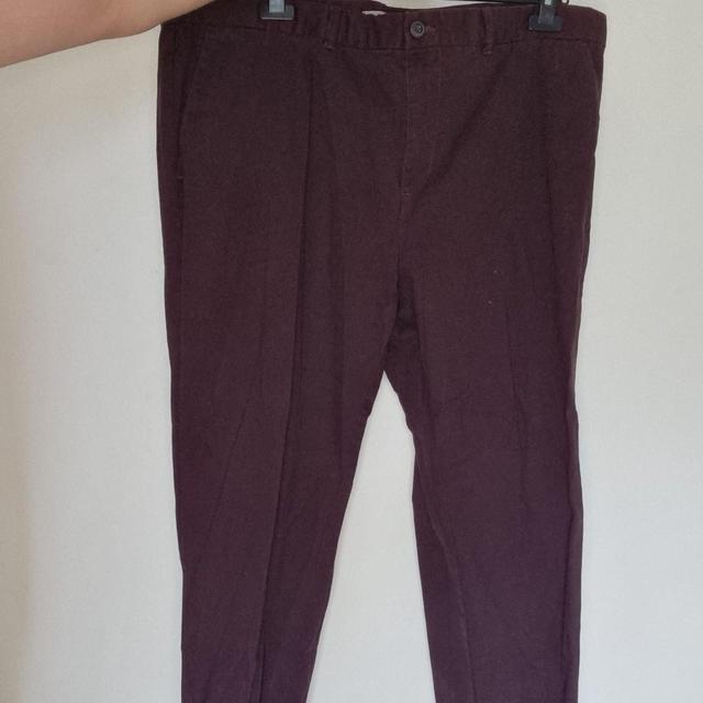 Sainsbury's TU Men's Straight leg Trousers - Burgundy - 42" on Productcaster.