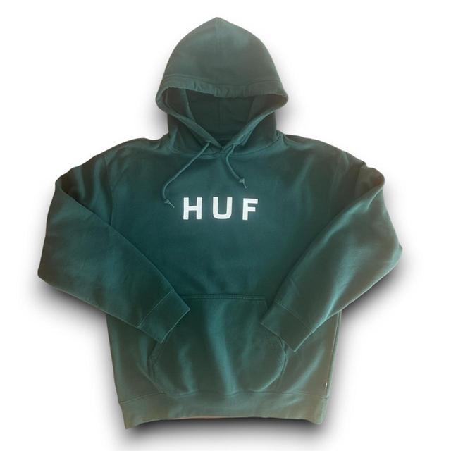 HUF Men's Hoodie - Green - M on Productcaster.