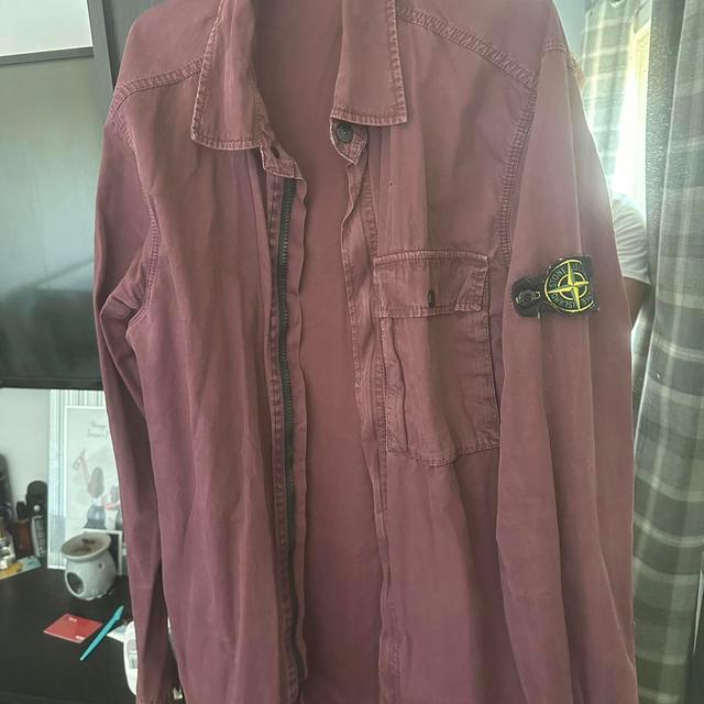 Stone Island Men's Jacket - Burgundy - L on Productcaster.