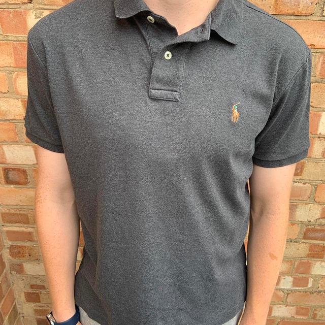 Polo Ralph Lauren Men's Polo shirt - Black/Grey - M on Productcaster.