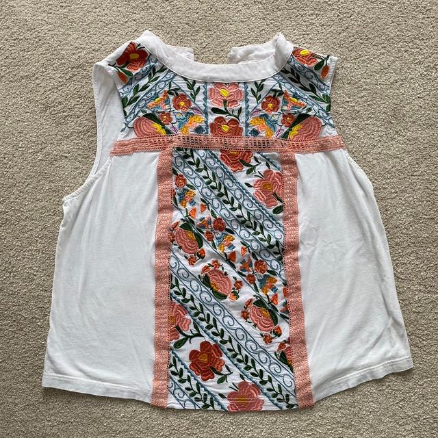 Anthropologie Women's Top - White/Multi - 6 on Productcaster.