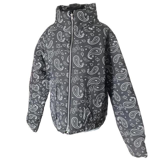 MNML Men's Puffer Jacket - Grey/White - S on Productcaster.