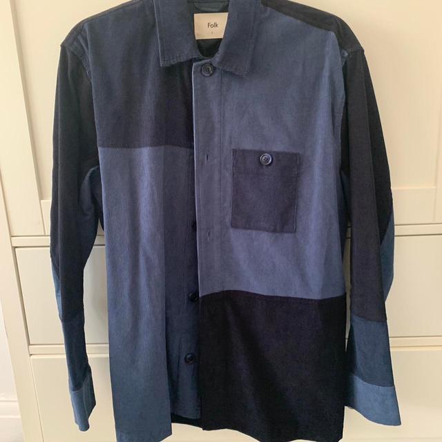 Folk Men's Shirt - Navy/Blue - S on Productcaster.